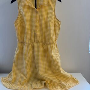 Yellow Gingham mini dress with collar